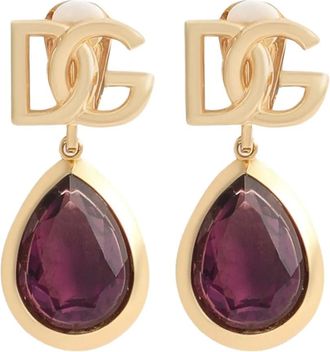 Dolce & Gabbana Orecchini con placca logo - Oro