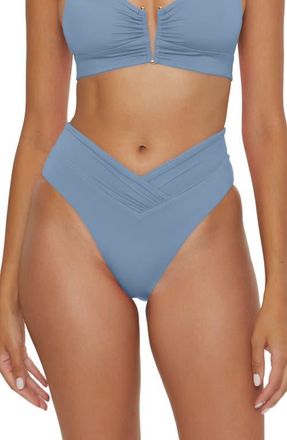 BECCA by Rebecca Virtue Color Code High Waist Bikini Bottoms in New Mist at Nordstrom, Size X-Small