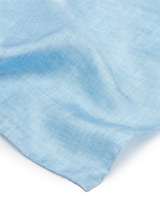 Oliver Brown Plain Silk Handkerchief - Blue