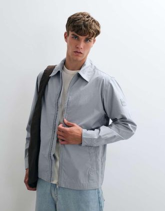 Boss Orange by Hugo Boss Boss Orange lutti overshirt oversize con zip integrale grigia-Grigio
