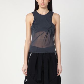 The Attico Gray silk tank top