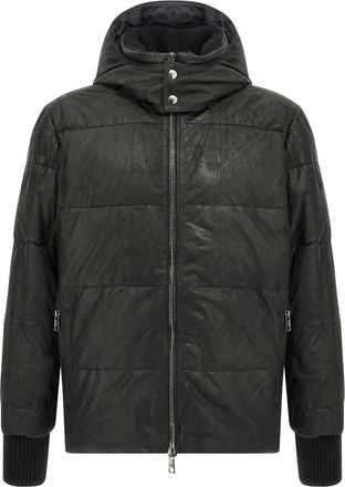 Giorgio Brato Jassen, Heren, Zwart, L, Katoen, Removable Hood Down Jacket