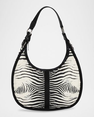 LeSportsac x Roberto Cavalli Bologna Medium Zebra-Print Shoulder Bag
