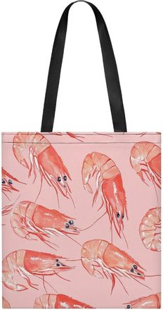 Generic Shrimp Pattern Womens Tote Casual Shopping Bag Lightweight Shoulder Bags Hobos Handbag for Work Travel Daily 35x40cm