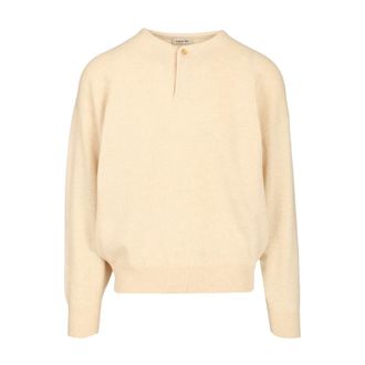 Fear of God Eternal Henley - male - Fear Of God - Round-neck Knitwear - Beige - S - Knitwear