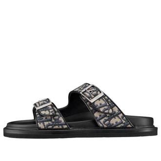 Dior Aqua Sandal Beige Black Oblique Jacquard 3SA115ZSA-H561