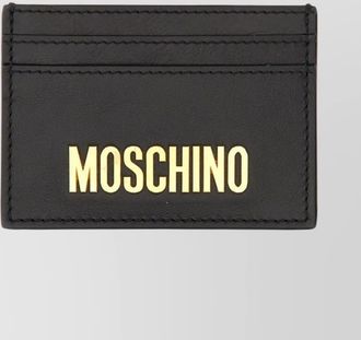 Moschino logo stitched compact cardholder