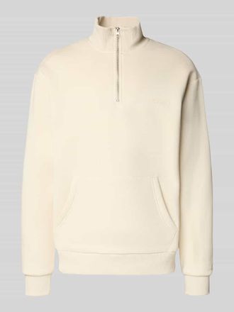 Review Sweatshirt mit Stehkragen und Reißverschluss in Ecru, Größe XL