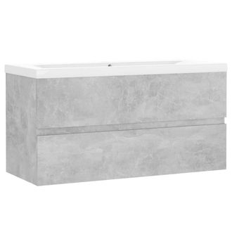 Berkfield Home Sink Cabinet with Built-in Basin Concrete Grey Engineered Wood