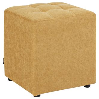 Beliani Reposapi&eacute;s Puf Sala De Estar Moderno Cubo Otomana Amarillo Kansas