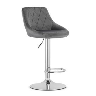 OEM Taburete Kast - Terciopelo Gris / Base Cromada