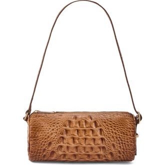 Brahmin Billie Croc Embossed Leather Barrel Bag in Cinnamon at Nordstrom