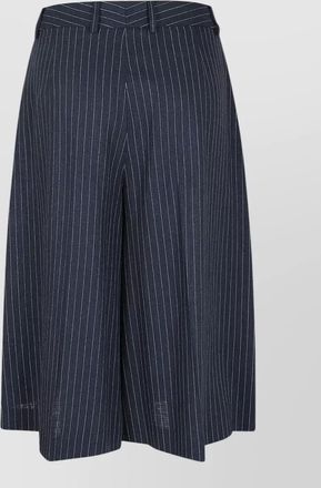 Lardini wide leg pinstripe pleated tailored shorts