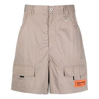 Heron Preston SS21 Spray Cotton Shorts Khaki HMCB005R21FAB0016100