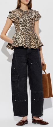 Ganni Cargo Jeans, Womens, Black