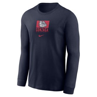 Nike Gonzaga Basketball Legend Nike Mens Dri-FIT College Long-Sleeve T-Shirt in Blue | IV8593-421