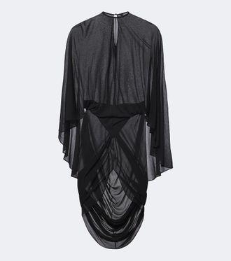 Jacquemus Noche sheer cr&ecirc;pe jersey midi dress