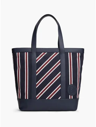 Tommy Hilfiger Mens Varsity Stripe Tote Bag - RWB Jacquard Stripe