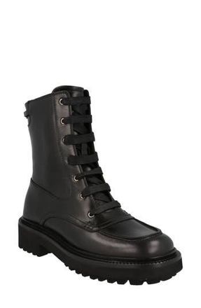 Ferragamo Leather Combat Boot in Black at Nordstrom Rack, Size 11