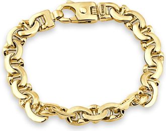 Pompeii3 Solid 14k Yellow Gold 61.60 grams Mens 10.5mm Wide Bracelet Lobster Clasp 8.25
