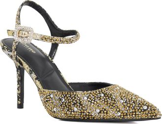 Dune London Womens Ladies Confident - Hotfix Embellished Open Courts - Black - Size UK 4