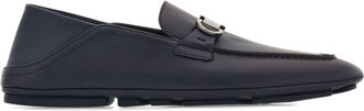 Ferragamo Gancini-plaque loafers - men - CALFSKIN/CALFSKIN - 10.5EE - Blue