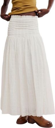 Free People Raven Smocked Maxi Skirt in Ivory at Nordstrom, Size X-Large
