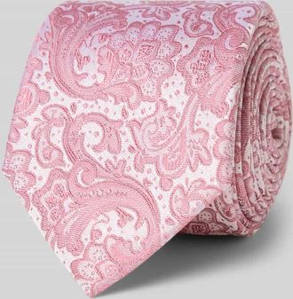 Monti Krawatte aus Seide mit Paisley-Muster (6 cm) in Hellrot, Gr&ouml;&szlig;e 1