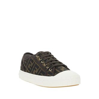 Fendi Monogram Low-Top Sneaker - Brown