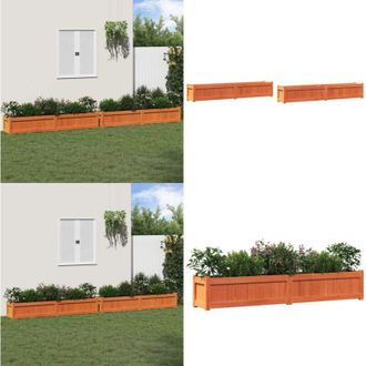 vidaXL Fioriere da Giardino 2pz Marrone Cera Legno Massello di Pino - Fioriere in legno - Fioriere da esterno