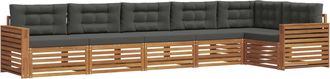 vidaXL Conjunto De Sof&aacute;s De Exterior 6 Uds. Natural Y Antracita Vidaxl