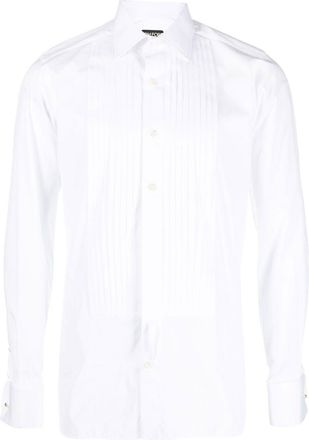Tom Ford pleat-detail cotton shirt - men - Cotton - 39 - White