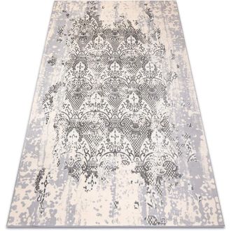 RugsX Alfombra Core W3824 Ornamento Vintage - Estructural, Dos Niveles De Vell&oacute;n, Crema / Gris Grey 140x190 Cm