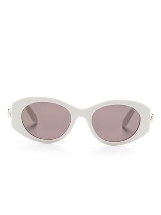 Bulgari Serpenti oval-frame sunglasses - women - Acetate - 52 - White