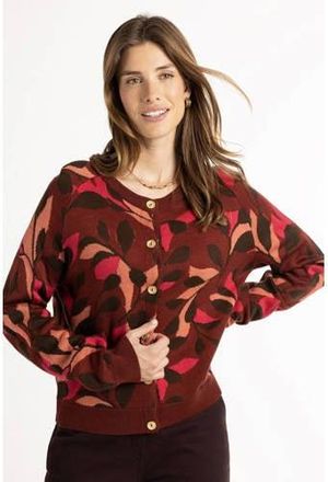 Didi gebreid vest roodbruin