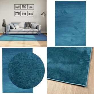 vidaXL Tappeto OVIEDO a Pelo Corto Turchese 140x200 cm - Tappeto turchese - Tappeto per casa