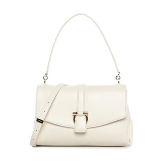 Ferragamo Shoulder Bags, female, Beige, Size: ONE SIZE Logo-buckle Shoulder Bag