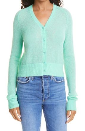 Re/Done Wool Blend Cardigan in Spearmint at Nordstrom, Size Large