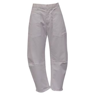 Nili Lotan Nili Lotan Shon Barrel Jeans in White Cotton