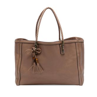 Gucci Tweedehands Grote Leren Bella Schoudertas