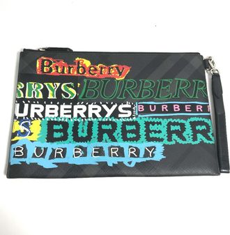 Burberry Black Leather Clutch Bag (Pre-Owned)