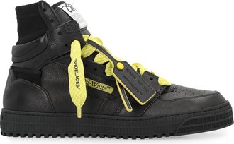 Off-white Mens High-Top Sneakers 3.0 Off Court Black Cow Hide Trainers