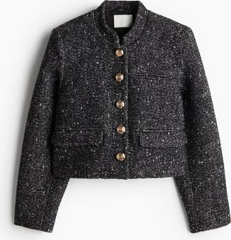 H&M Jacke mit goldfarbenen Knöpfen - Schwarz
