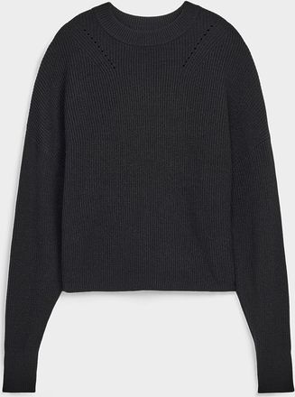 Icone Womens Shaker-rib boxy-fit sweater