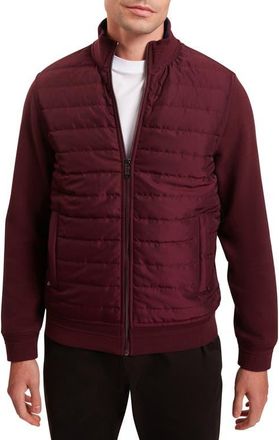 Ted Baker Durano Quilt Front Piqu&eacute; Jacket in Maroon at Nordstrom, Size 6