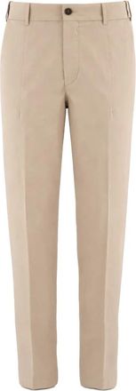 Eleventy Slim-fit Broeken - Heren - Slim Fit Broeken - Beige - XL - Leer - Broeken