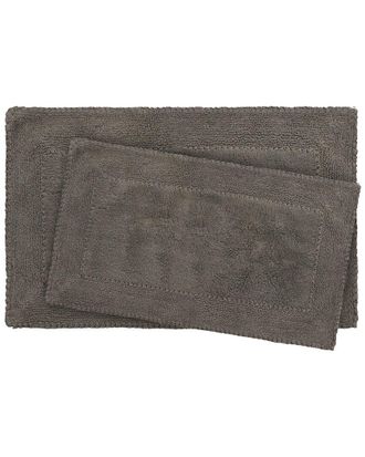 Laura Ashley Ruffle Cotton 2Pc Bath Rug Set