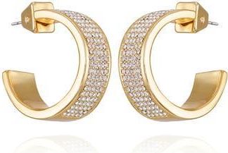 Vince Camuto Pav&eacute; Crystal C Hoop Earrings in Gold Tone at Nordstrom Rack