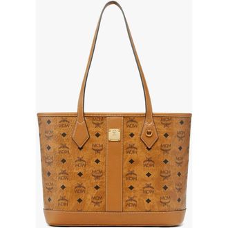 MCM New Small Liz Shopper in Visetos in Cognac at Nordstrom