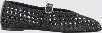 Stuart Weitzman Ballerina in pelle a rete intrecciata